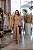 Vestido Mídi Nude Bordado - Imagem 1
