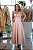 Vestido Midi em Crepe Rosa Candy Det. Botões Frontais - Imagem 1