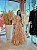 Vestido Chiffon Estampado Renda Tule Manga Longa - Imagem 1