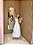 Vestido Mídi de Crepe Branco Aurora com Det. no busto - Imagem 1