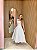Vestido Mídi de Crepe Branco Aurora com Det. no busto - Imagem 3