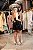 Vestido curto preto balonê em vinil gloss det. alça flexivel - Imagem 3