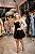 Vestido curto preto balonê em vinil gloss det. alça flexivel - Imagem 1