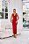 VESTIDO MIDI JUSTO EM MALHA VERMELHA COM DRAPEADO - Imagem 1