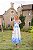 VESTIDO BELLE DE JOUR MIDI DE CAMBRAIA BORDADA OFF-WHITE E AZUL - Imagem 1