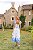 VESTIDO BELLE DE JOUR MIDI DE CAMBRAIA BORDADA OFF-WHITE E AZUL - Imagem 2