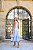 VESTIDO SECRET DE JARDIN MIDI DE CAMBRAIA LISTRADA AZUL E OFF WHITE - Imagem 4