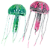 ENFEITE DE SILICONE SOMA JELLYFISH COMBO ROSA / VERDE (MD/PQ) - Imagem 1