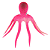 ENFEITE DE SILICONE SOMA JELLY OCTOPUS ROSA - Imagem 2