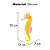 ENFEITE DE SILICONE SOMA JELLY CAVALO MARINHO AMARELO - Imagem 3