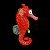 ENFEITE DE SILICONE SOMA JELLY CAVALO MARINHO VERMELHO - Imagem 1