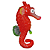 ENFEITE DE SILICONE SOMA JELLY CAVALO MARINHO VERMELHO - Imagem 2