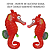 ENFEITE DE SILICONE SOMA JELLY CAVALO MARINHO VERMELHO - Imagem 3
