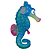 ENFEITE DE SILICONE SOMA JELLY CAVALO MARINHO AZUL - Imagem 2