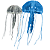 ENFEITE DE SILICONE SOMA JELLYFISH COMBO AZUL/BRANCA (MD/PQ) - Imagem 2