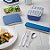 Kit Conjunto Talher Aço Inox Marmita Estojo Azul Tramontina - Imagem 4