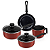 Conjunto de Panelas Antiaderente Hércules 4pc Vermelho  PA100-4VM - Imagem 1