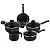 Conjunto de Panelas Antiaderente Hércules 5pc Preto PA100-5PR - Imagem 1