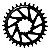 Coroa P/ Sram Sx Nx Gx X01 Xx1 Offset 0mm Preta - Imagem 2