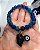 Pulseira Ágata Azul com Turmalina Negra e Olho grego - Imagem 1