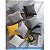 Capa para almofada Cinza Bolinhas Brancas 43x43 cm - Imagem 3