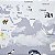 Papel de Parede Infantil Mapa Mundi Cinza - Coleção Yoyo 2 Kantai - Imagem 2
