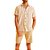 Camisa Linho Forum Relax Listrado Bege Masculino - Imagem 4