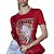 Camiseta Estampada Colcci Slim Vermelho Feminino - Imagem 3