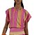 Blusa Colcci Listrada Rosa Feminino - Imagem 1