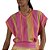 Blusa Colcci Listrada Rosa Feminino - Imagem 3