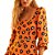 Blusa Linho Forum Laranja Estampada Feminina - Imagem 1