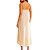 Blusa Linho Forum Alongada Listrada Bege Feminino - Imagem 2
