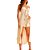 Blusa Linho Forum Alongada Listrada Bege Feminino - Imagem 3