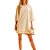 Vestido Curto Forum Linho T-Shirt Dress Bege Feminino - Imagem 1