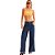 Calça Jeans Easy Lança Perfume Wide Leg High AV23 Azul Escuro Feminino - Imagem 3