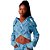 Jaqueta Jeans Easy Lança Perfume Trucker Logomania Azul Feminino - Imagem 1