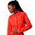 Jaqueta Sarja Lança Perfume Trucker Cropped Vermelho Feminino - Imagem 1
