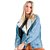 Jaqueta Jeans Myft Com Gola de Pelo Azul Feminino - Imagem 1