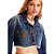 Jaqueta Jeans Cropped Lança Perfume Trucker AV23 Azul Feminino - Imagem 1