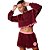 Moletom Cropped Easy Lança Perfume Bordô Feminino - Imagem 4