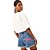 Blusa Cropped Lança Perfume Bordado V23 Off White Feminino - Imagem 3