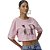 Camiseta Cropped Lança Perfume Com Bordado V23 Rosa Feminino - Imagem 1