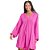 Vestido Myft Curto Manga Longa Rosa Feminino - Imagem 1