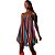 Vestido Lança Perfume Curto Listrado Laranja Feminino - Imagem 1