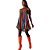 Vestido Lança Perfume Curto Listrado Laranja Feminino - Imagem 3