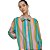 Vestido Listrado Myft Chemise V23 Azul Feminino - Imagem 3