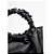 Bolsa Bucket Lança Perfume Couro com Pregas Preto Feminino - Imagem 4