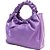 Bolsa Bucket Lança Perfume Couro com Pregas Roxo Feminino - Imagem 2