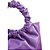 Bolsa Bucket Lança Perfume Couro com Pregas Roxo Feminino - Imagem 4