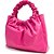 Bolsa Bucket Lança Perfume Couro com Pregas Rosa Feminino - Imagem 2
